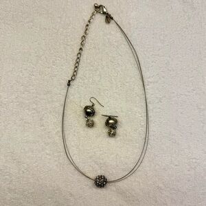 Chico’s Silver color Necklace and Earring Set